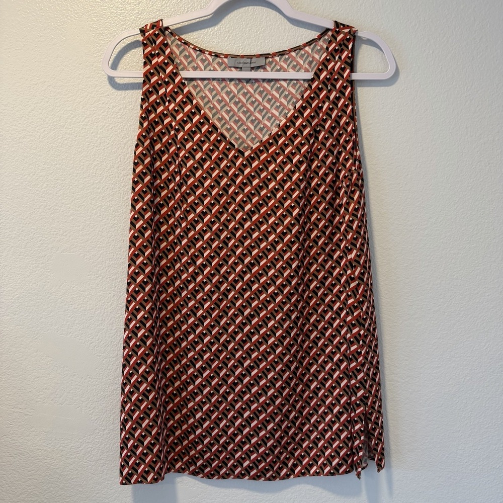 Classiques Entier Size-M Womens‎ Tank Top Nordstrom Silk Geometric Chevron